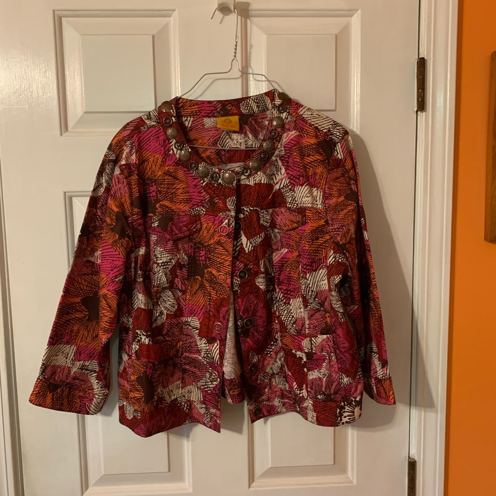 Ladies printed jacket 3/4 sleeves